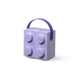 LEGO(R) pojemnik klocek z rączką czwórka lawendowy