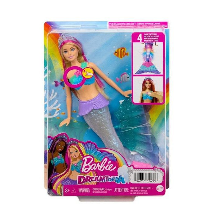 Barbie Malibu. Syrenka migoczące światełka