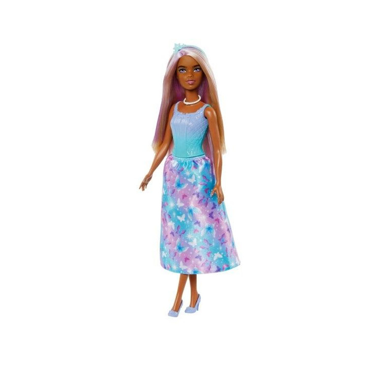 Barbie Księżniczka Lalka Niebiesko-fioletowy strój