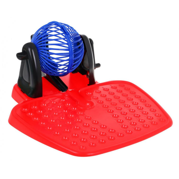 Gra Bingo dla dzieci 4+ Loteria liczbowa + Maszyna losująca z kołowrotkiem + Kule z numerami + Karty Żetony