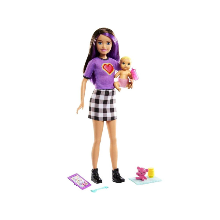 Lalka Barbie Skipper opiekunka + niemowlak akcesoria GRP11 ZA5084