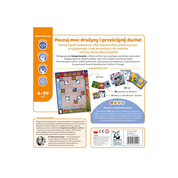 Gra edukacyjna "Zakodowany zamek" dla dzieci 4-10 lat + Nauka podstaw programowania + Gra planszowa na współpracę