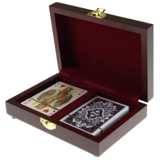 Karty lux w pudełku drewnianym PIATNIK