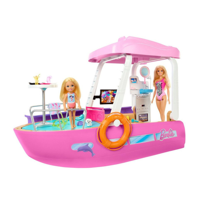 Mattel Barbie Motorówka dla lalek z TRANSFORMACJA WNĘTRZ + akcesoria ZA6042