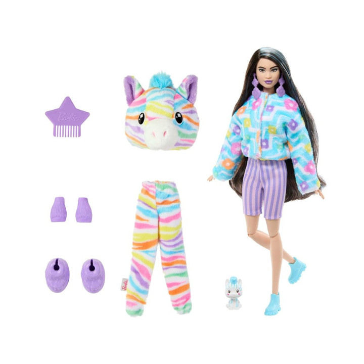 Mattel Barbie lalka Cutie Reveal Słodkie marzenia ZEBRA + akcesoria ZA6052