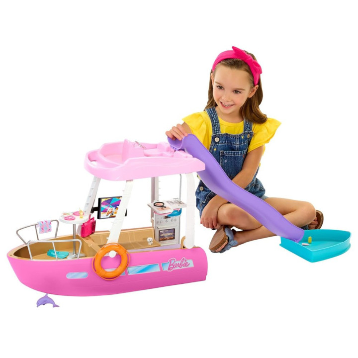 Mattel Barbie Motorówka dla lalek z TRANSFORMACJA WNĘTRZ + akcesoria ZA6042