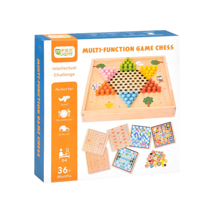 Gra planszowa 8w1 drewniany zestaw gier GR0494