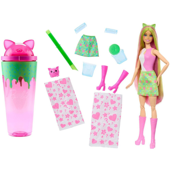 Mattel Barbie Pop Reveal lalka z serii: Shake + kot i akcesoria ZA6061