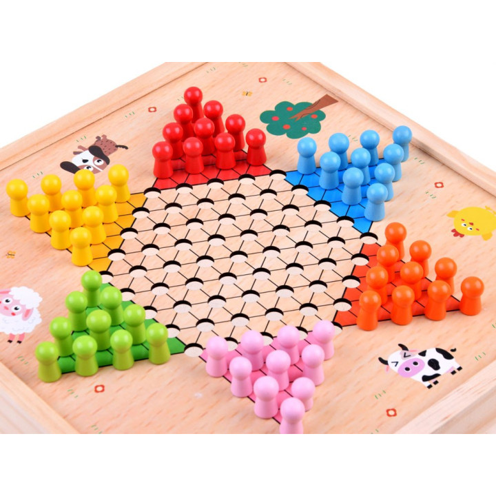 Gra planszowa 8w1 drewniany zestaw gier GR0494