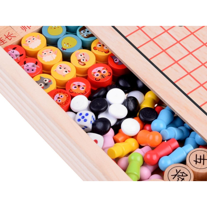 Gra planszowa 8w1 drewniany zestaw gier GR0494