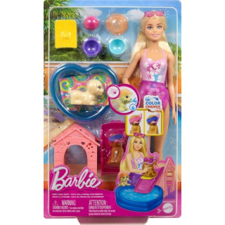 Barbie Puppy Pool Party z akcesoriami zmiana kolor