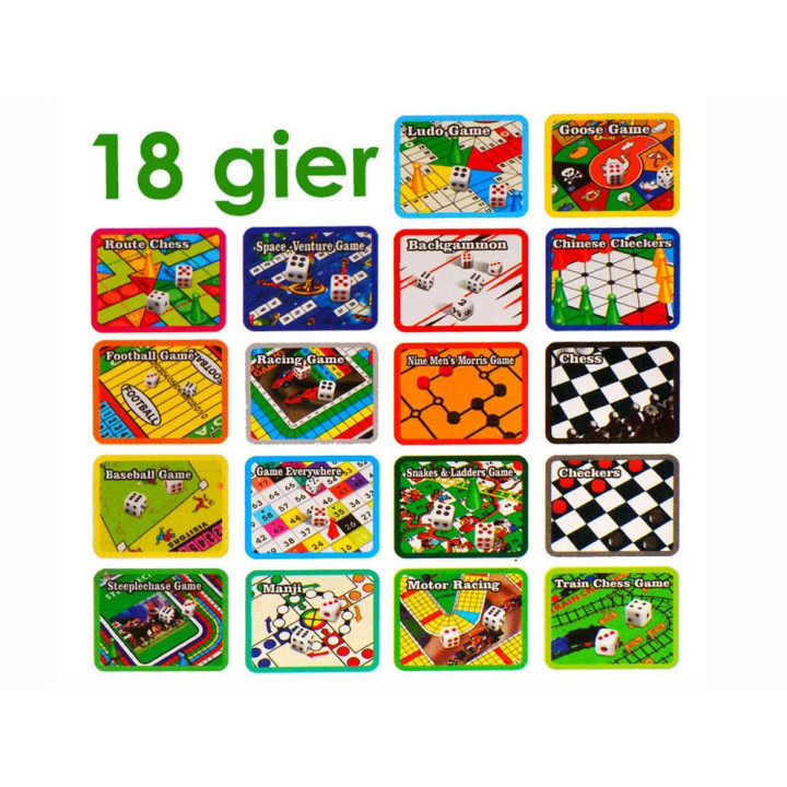 ZESTAW GIER 18 w1 gra planszowa szachy GR0081