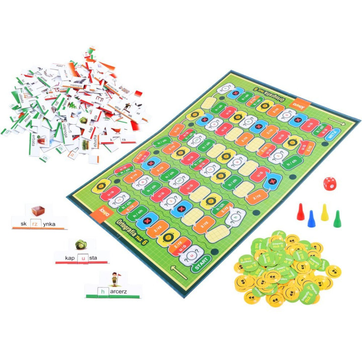 Jawa Edukacyjna gra planszowa Ortografia na 6 Nauka poprawnej pisowni GR0382