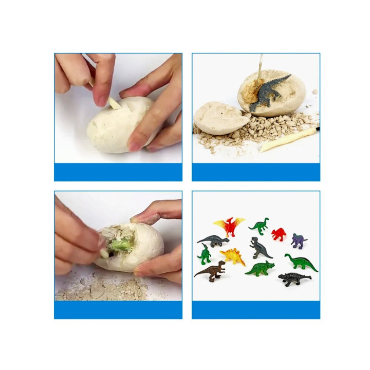 Zestaw Archeologiczny 12 Dużych Jaj + karty Odkryj Świat Dinozaurów ZA4999