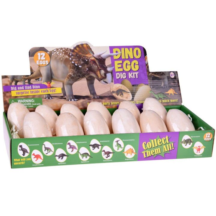 Zestaw Archeologiczny 12 Dużych Jaj + karty Odkryj Świat Dinozaurów ZA4999