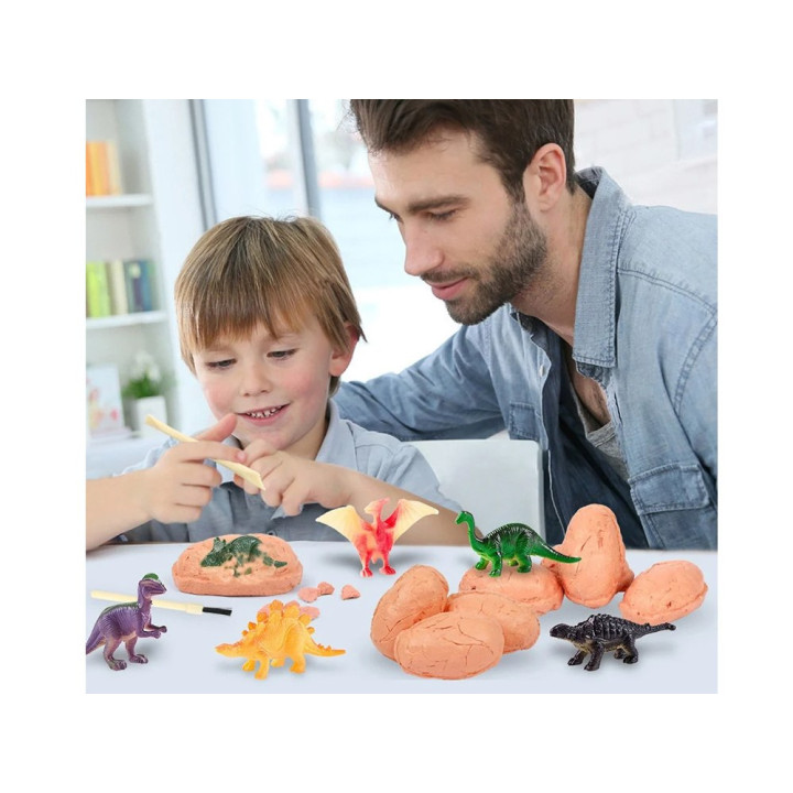 Zestaw Archeologiczny 12 Dużych Jaj + karty Odkryj Świat Dinozaurów ZA4999