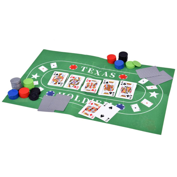 Zestaw Gra karciana 2w1 Poker i BlackJack Żetony + karty + plansza GR0706