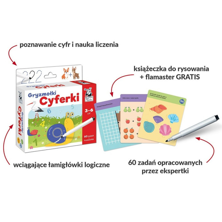 Karty do rysowania Gryzmołki Cyferki 3-6l KS0668