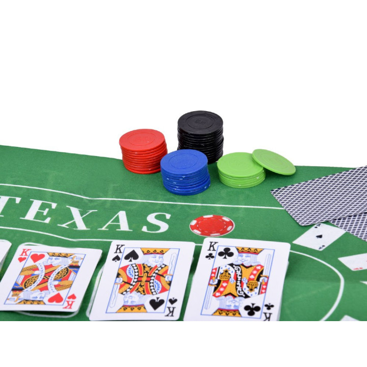 Zestaw Gra karciana 2w1 Poker i BlackJack Żetony + karty + plansza GR0706