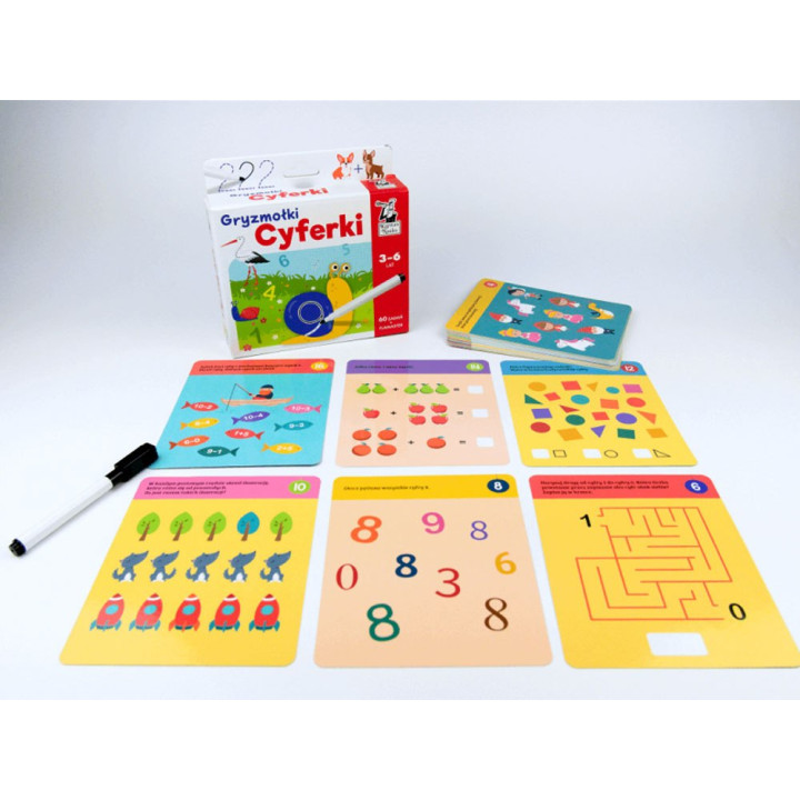 Karty do rysowania Gryzmołki Cyferki 3-6l KS0668