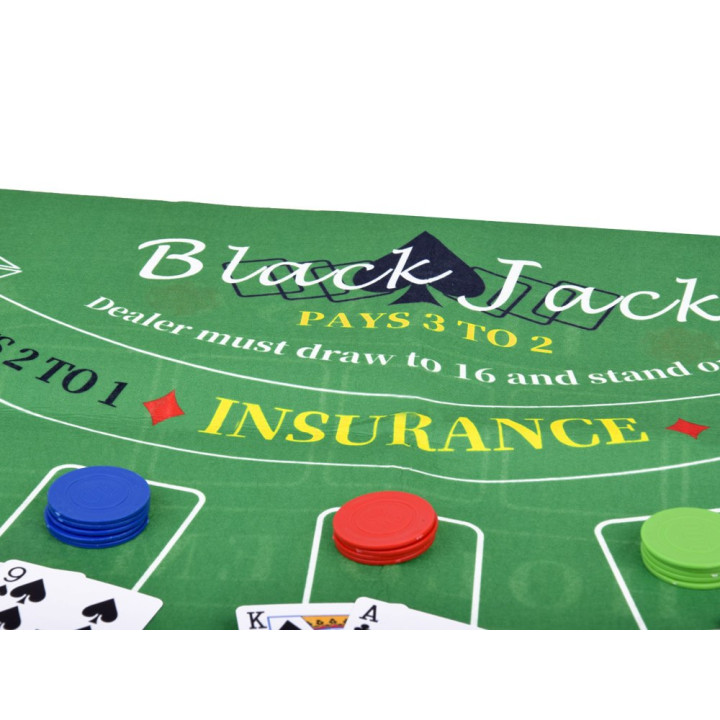 Zestaw Gra karciana 2w1 Poker i BlackJack Żetony + karty + plansza GR0706
