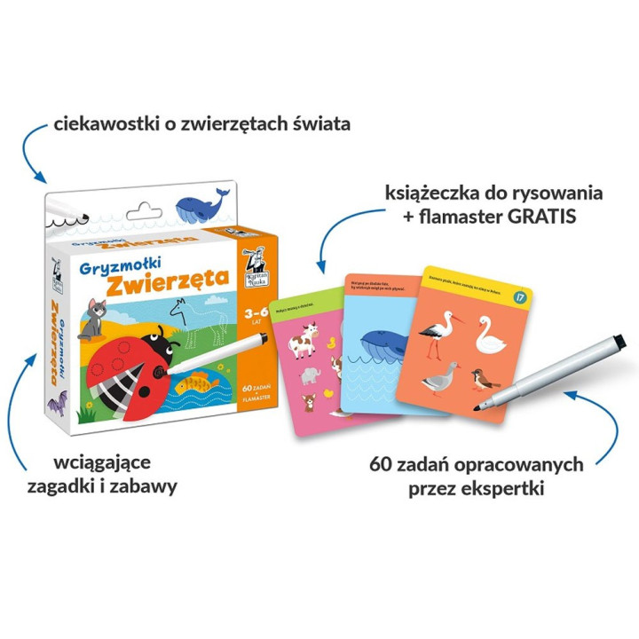 Karty do rysowania Gryzmołki Zwierzęta 3-6l KS0686
