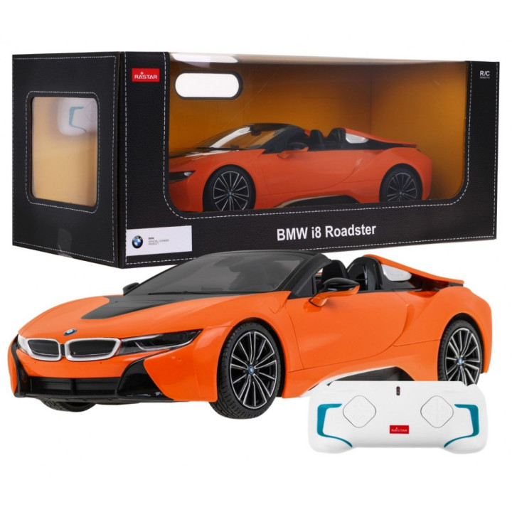 BMW i8 Roadster pomarańczowy RASTAR model 1:12 Zdalnie sterowane auto + pilot 2,4 GHz