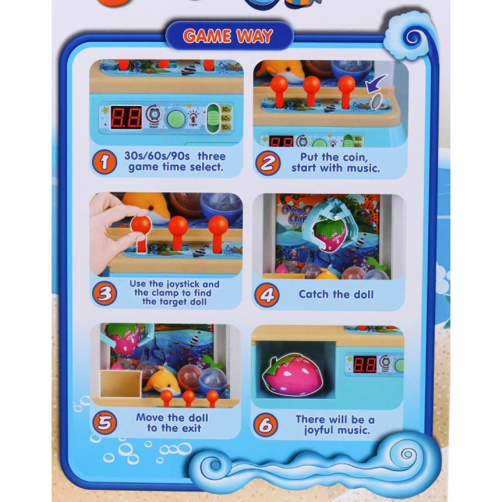 Automat z Chwytakiem dla dzieci 3+ Gra zręcznościowa Łapacz kulek + Panel sterowania + 10 kulek + 12 żetonów