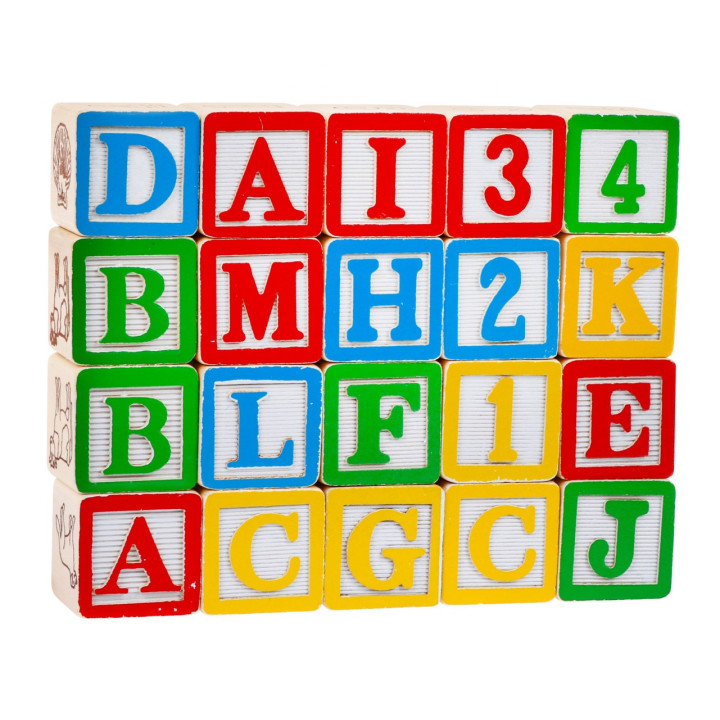 Drewniana Ciężarówka z Naczepą i Klockami dla dzieci 2+ Zabawka edukacyjna + Klocki z literami cyframi