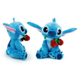 Disney maskotka pluszowa Stitch z różą 25cm