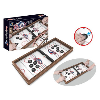 Gra zręcznościowa Hoket dla dzieci 3+ i dorosłych + Drewniana podstawa + Strzelanie krążkami