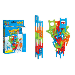 Gra zręcznościowa Krzesła MINI dla dzieci 4+ i dorosłych + 24 Krzesła 4 Kolory 6 Kształtów