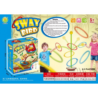 Gra zręcznościowa Bujany Ptaszek dla dzieci 3+ Rzucanie obręczami + Trafianie do celu