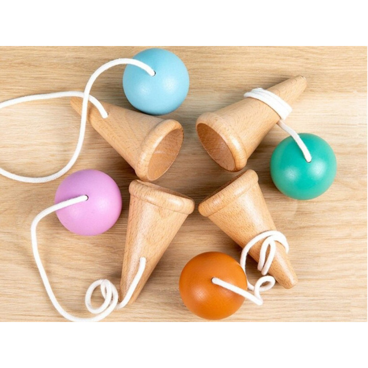 Drewniana gra zręcznościowa złap kulkę ZA4717