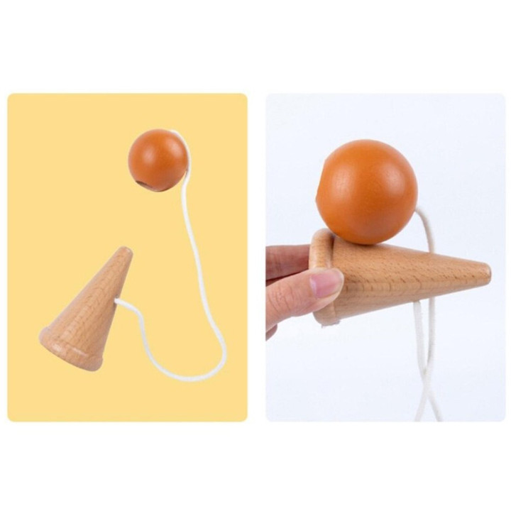 Drewniana gra zręcznościowa złap kulkę ZA4717