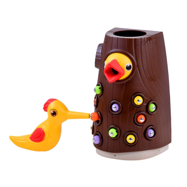 Gra zręcznościowa DZIĘCIOŁ robaczki magnes GR0495