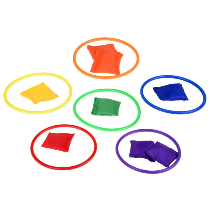 Gra Zręcznościowa Ruchowa Pachołki Obręcze Woreczki dla Dzieci SP0823