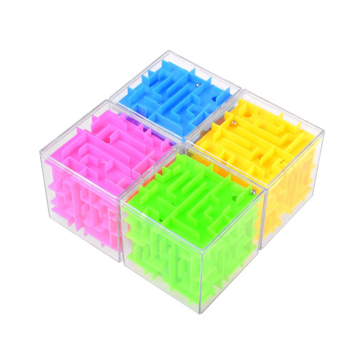 Kostka labirynt obrotowa Gra zręcznościowa kolorowa kostka 7,5 cm GR0423