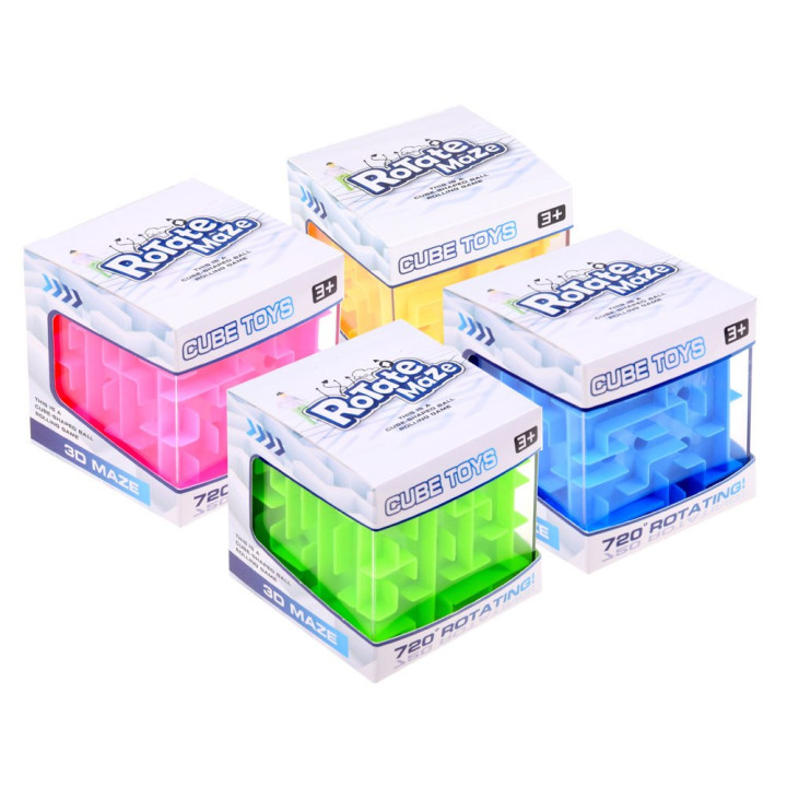 Kostka labirynt obrotowa Gra zręcznościowa kolorowa kostka 7,5 cm GR0423