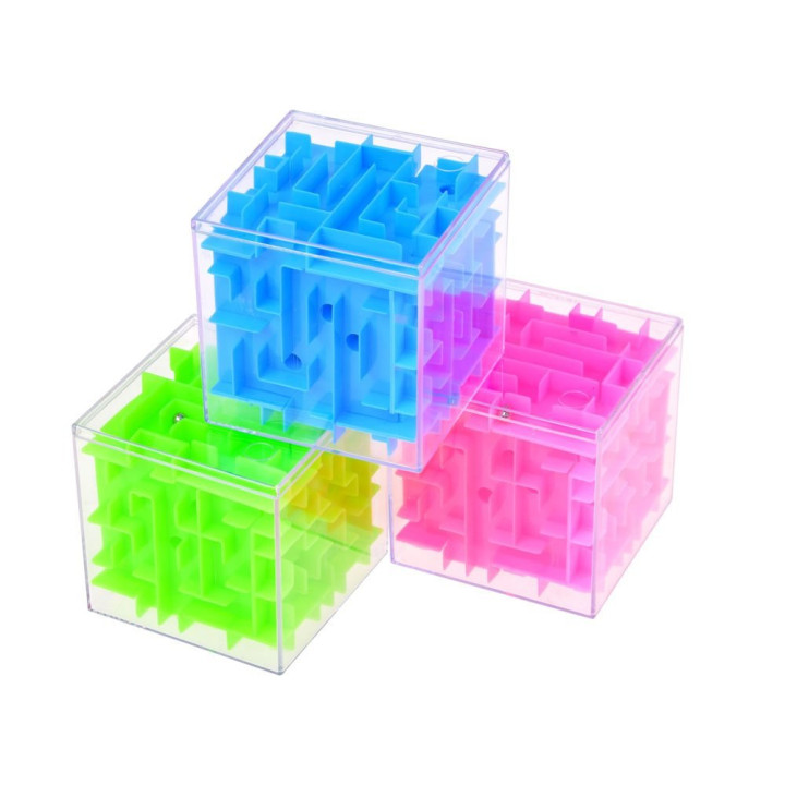 Kostka labirynt obrotowa Gra zręcznościowa kolorowa kostka 7,5 cm GR0423