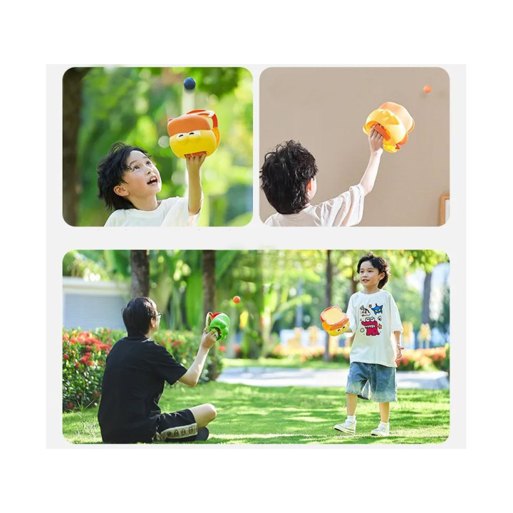 Zestaw sportowy - gra zręcznościowa Wyrzutnia KACZKA + 4 piłki ZA5604