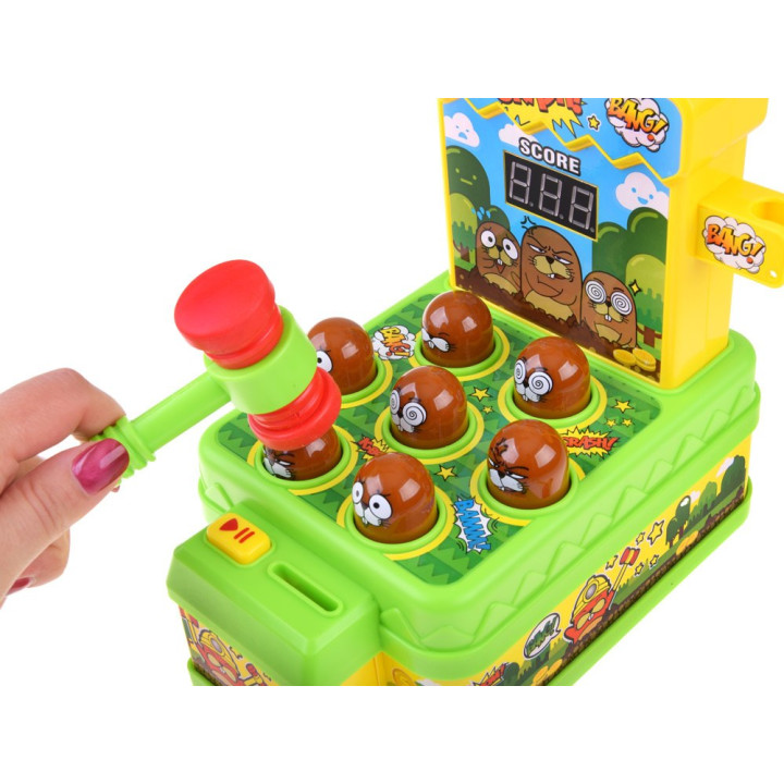 Gra zręcznościowa Uderz młoteczkiem kreciki - światło i dźwięk ZA5954