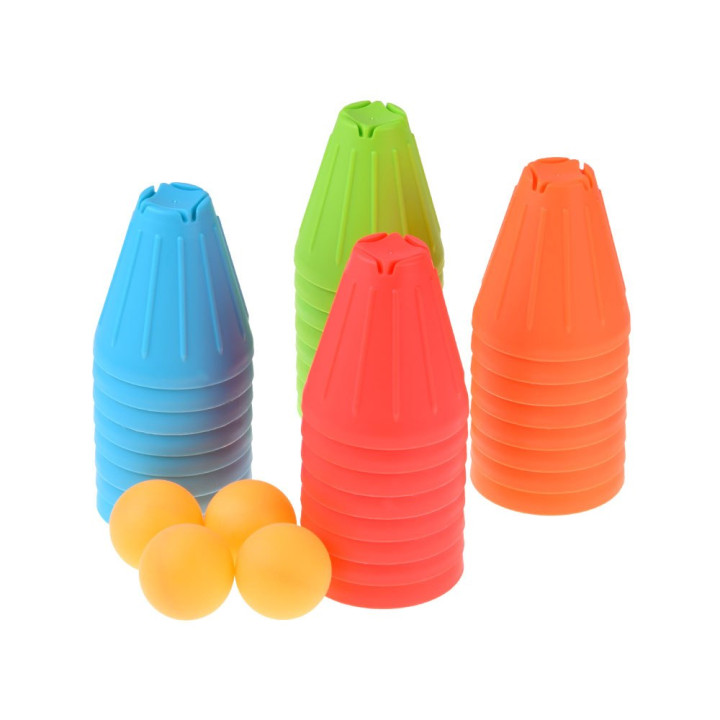 Gra zręcznościowa SZYBKIE KUBKI Trójkątne klocki + piłki 38-ele ZA5811