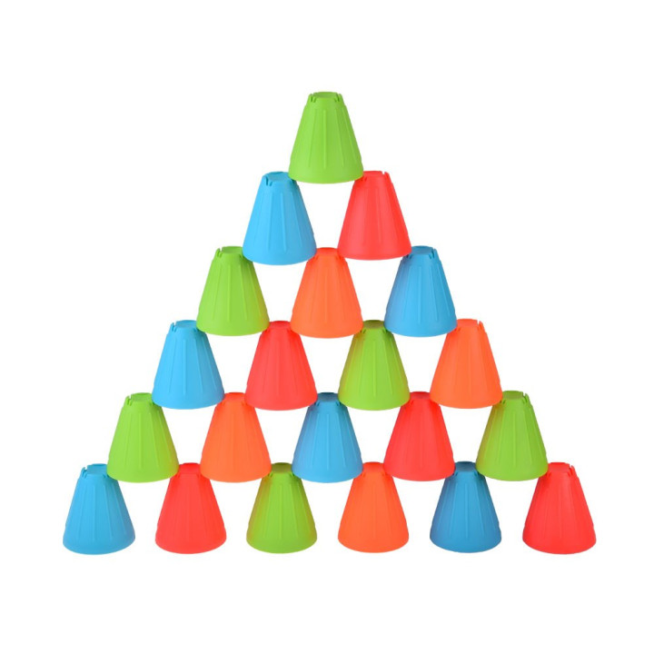 Gra zręcznościowa SZYBKIE KUBKI Trójkątne klocki + piłki 38-ele ZA5811