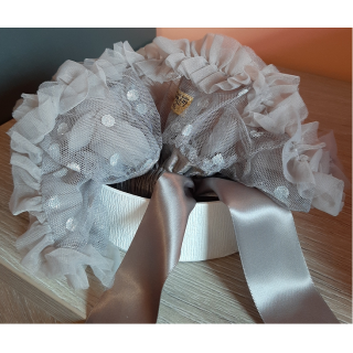 UBRANKO DLA LALKI PAOLA REINA 32 cm  SPÓDNICZKA + bluzka grafit w srebrne groszki